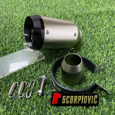 302R 252R, Motorcycle exhaust pipe - ar-titanium-color-polygonal-blackhead-51mm