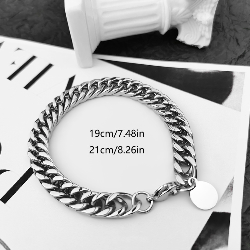 10mm thick cuban bracelet 19cm with piece
