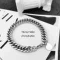 10mm Thick Cuban Bracelet 19cm with Plate