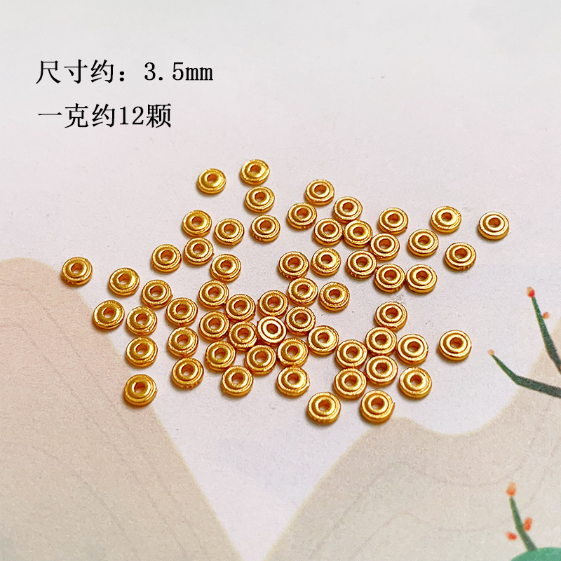 S925 Silver Gold-Plated 2mm 2.5mm Spacer Beads Crystal DIY Bracelet Necklace Accessories Hand String