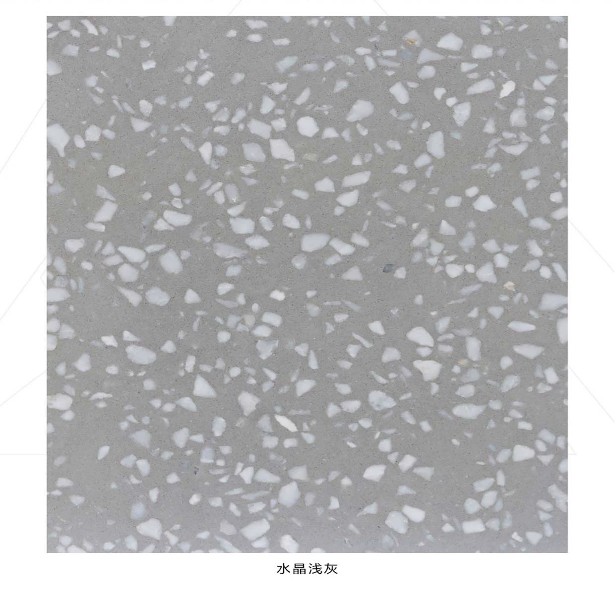 Искусственный камень Bin Sen: неорганический терраццо, кристально-светло-серый, для элитных отелей, коммерческих центров, лобби офисных зданий