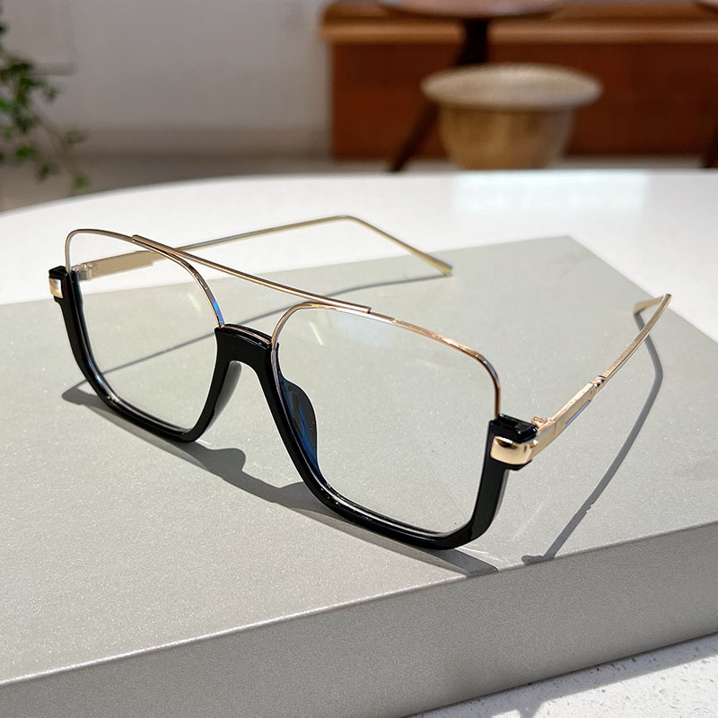 Nuovi occhiali da sole alla moda con montatura antiriflesso e mezza montatura per la fotografia di strada, occhiali da sole semplici e giovani_voghion.com