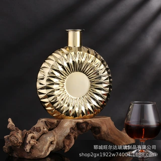 定制电镀起泡酒瓶 洋酒威士忌玻璃瓶晶白料红酒瓶密封自酿果酒瓶