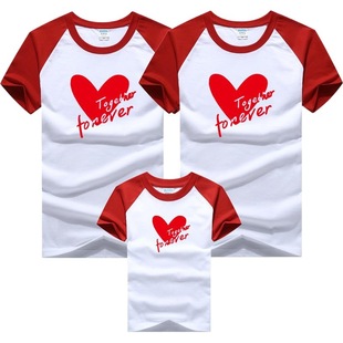 Wholesale parent clothing summer clothing new children's clothing Korean couple c shoulder cotton men's and women's short sleeve T-shirt printing