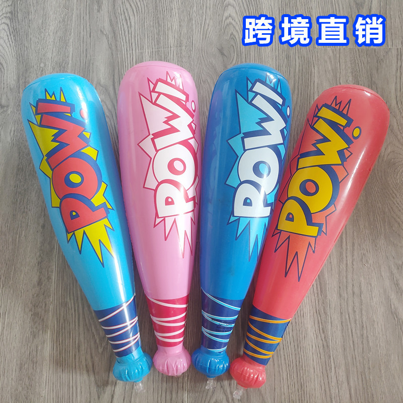 厂家直销pvc充气棒球棒 美国国旗棒 白色棒球棒 充气棒锤玩具