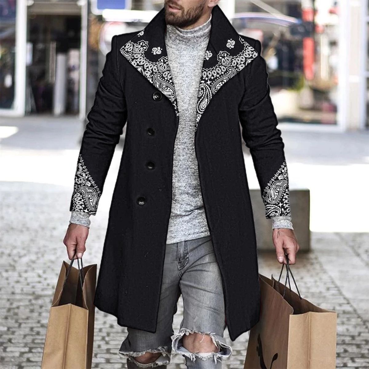 Abrigo a cuadros para hombre 2024 nuevo producto comercio exterior chaqueta wish estación europea Amazon rompevientos AliExpress lana al por mayor