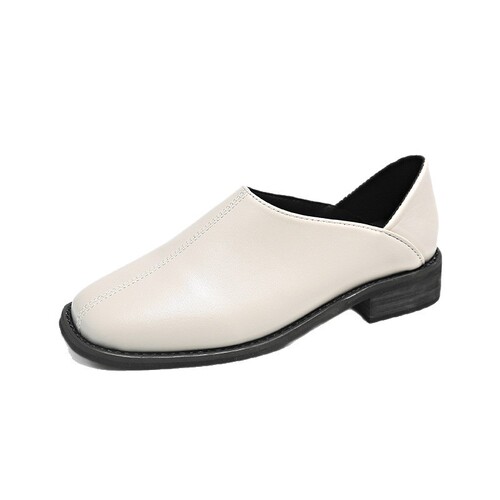 Single-layer women's 2025 new women's shoes autumn Korean square toe small leather shoes women's two-wear slip-on shoes wholesale foreign trade large size