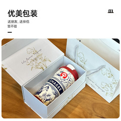 新款霸王茶姬同款咖啡杯提手铃兰花礼品杯带提绳316不锈钢保温杯