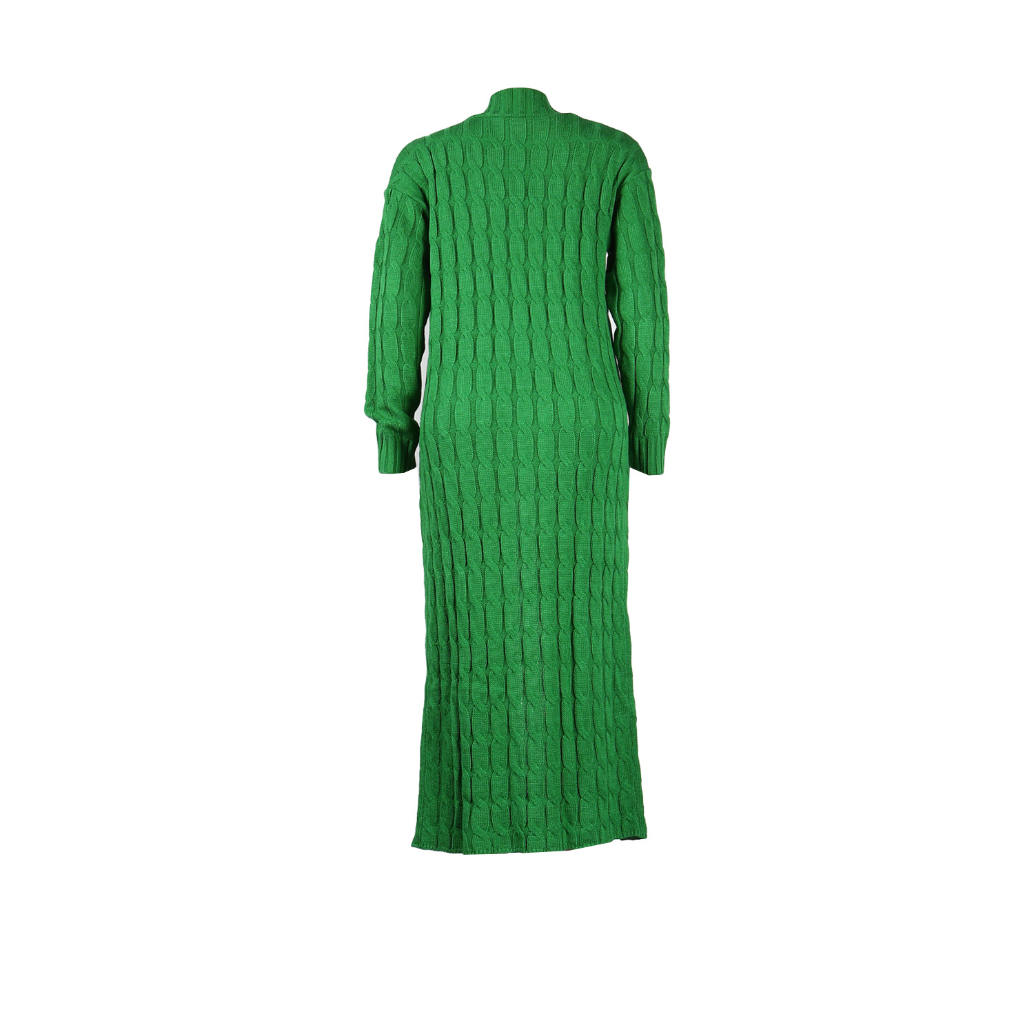 Damen Strickjacke Lang Aus Grobstrick In Unifarben Wintermantel_voghion.com