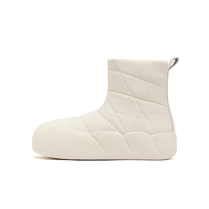 Augu ShiDeng botas de nieve blancas de invierno de mujer 2025 nuevas botas cortas al aire libre gruesas botas de algodón de pan grueso