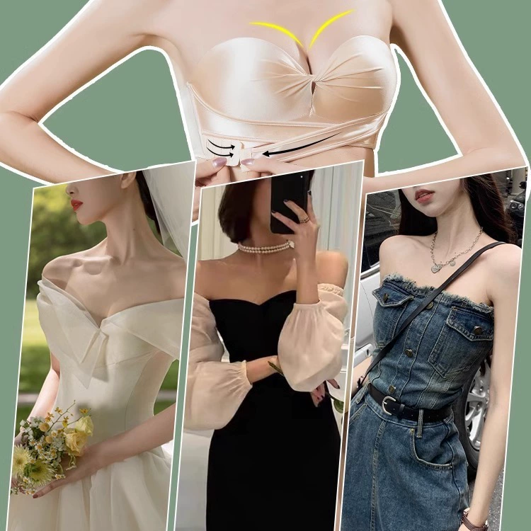 Non-slip straps, tube top, supporting underwear, invisible protective underware, bra top, strapless