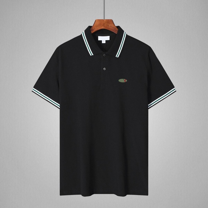 High-Quality New French Crocodile Men's Short-Sleeved Polo Shirt Pure Cotton Color-Blocked Fish Collar Lapel Short-Sleeved T-Shirt for Men