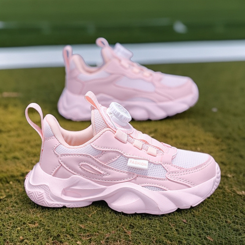 Zapatos de carreras transfronterizos de primavera y otoño zapatos deportivos para niños niñas de 6 - 12 años de edad, niños, padres, red transpirable y ligera