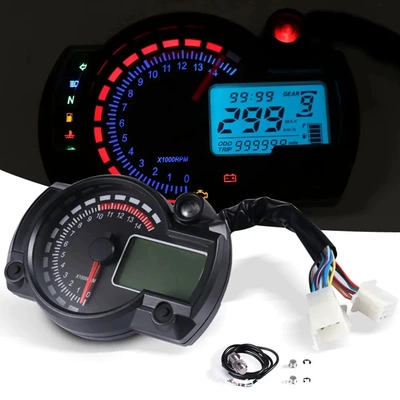 Motosiklet Aksesuarları Universal LCD Rəqəmsal Yürüş Ekranı Ölçer