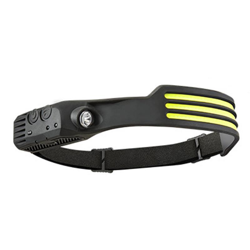 Linterna frontal COB con sensor de movimiento – Silicona, USB recargable, ideal para running nocturno