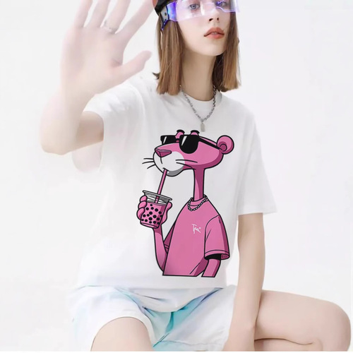 100% pure cotton sweet and fresh floral print outerwear, youthful, loose and slimming, personalized casual and comfortable round neck short sleeve
