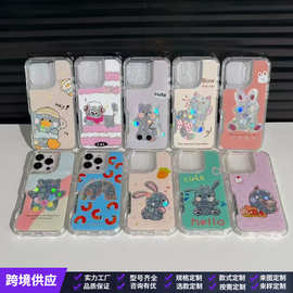 适用苹果iPhone16promax拉杆箱手机壳多功能14Plus支架S25ultra套