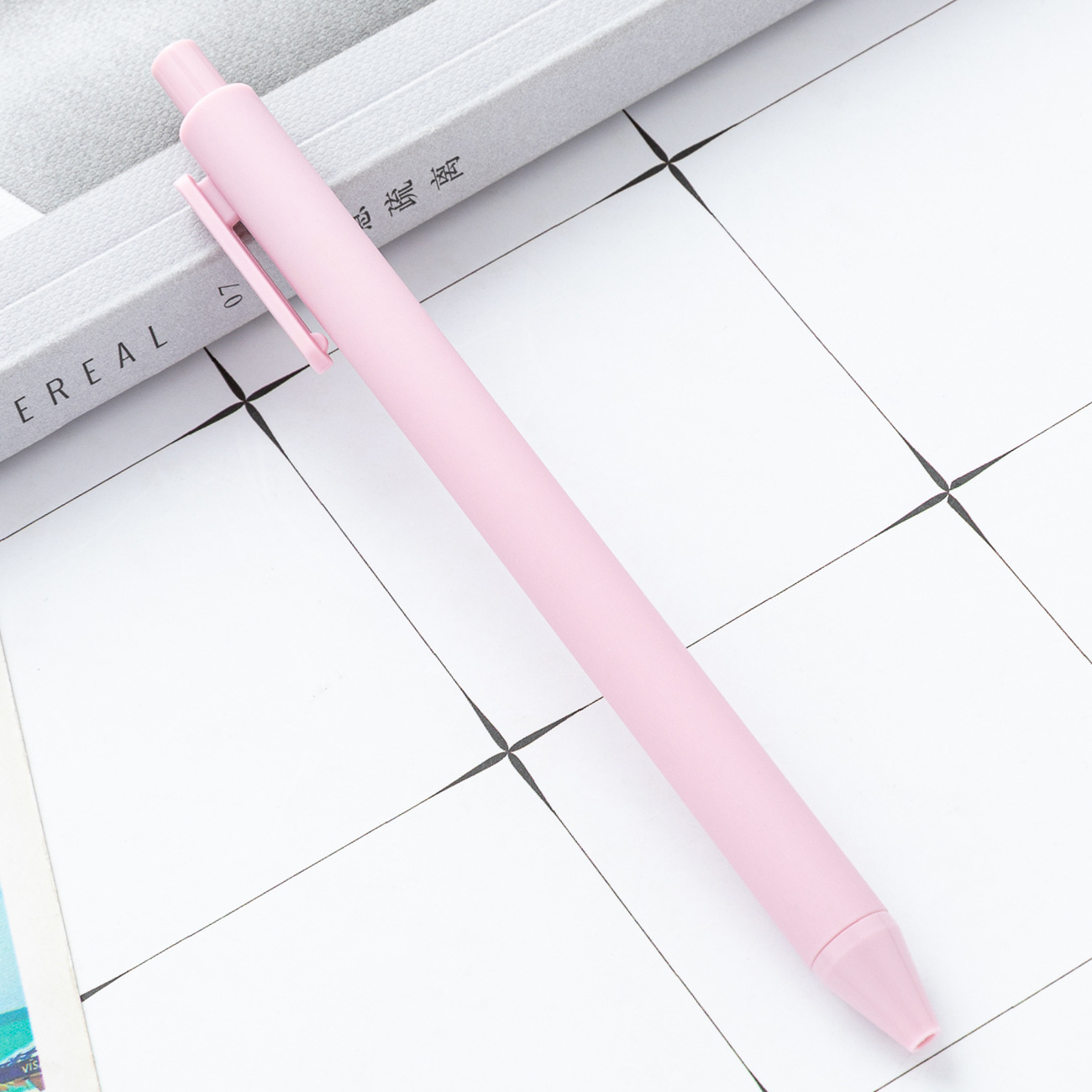 alto valor facial de color macarón bolígrafo de plástico de presión de papelería para estudiantes bolígrafo de imprimir logotipo bolígrafo de goma