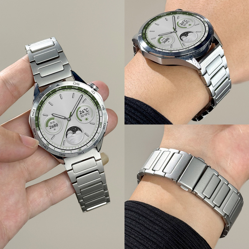 Suitable for Huawei Watch Gt7/6Pro I-Shaped Stainless Steel Watch Strap Universal Folding Buckle Metal Watch Strap 46mm Suitable for Huawei Watch Gt7/6Pro I-Shaped Stainless Steel Watch Strap Universal Folding Buckle Metal Watch Strap 46mm