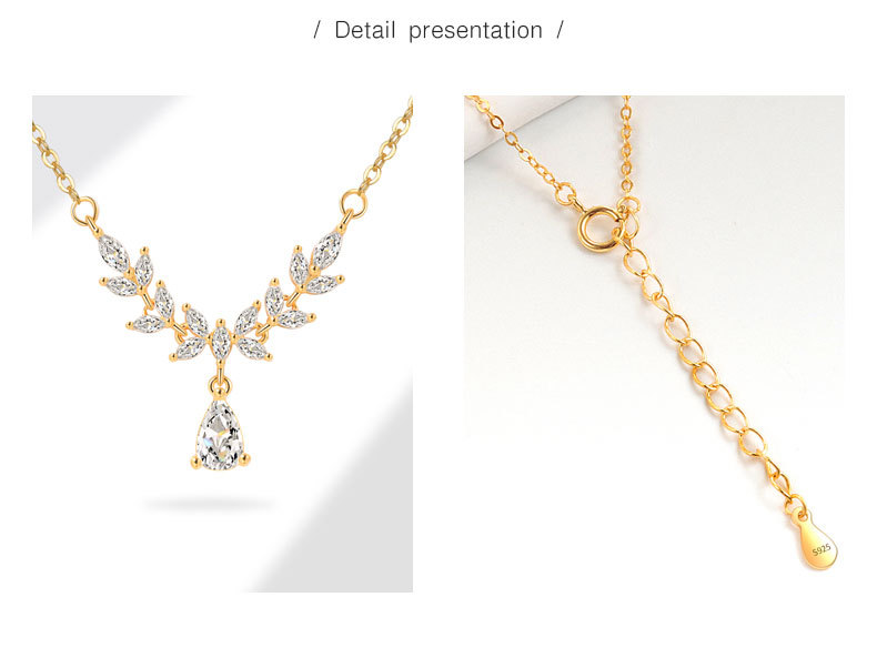 1 Piece Quantity 925 Sterling Silver Zircon Cable Chain Plating Grain Pendant Necklace