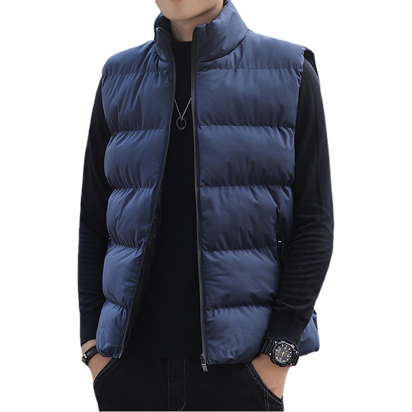 Vest Men's Autumn and Winter New Cotton Outwear Vest Korean Style Trendyy Silk Cotton Outwear Autumn and Winter Outwear Men's Clothing