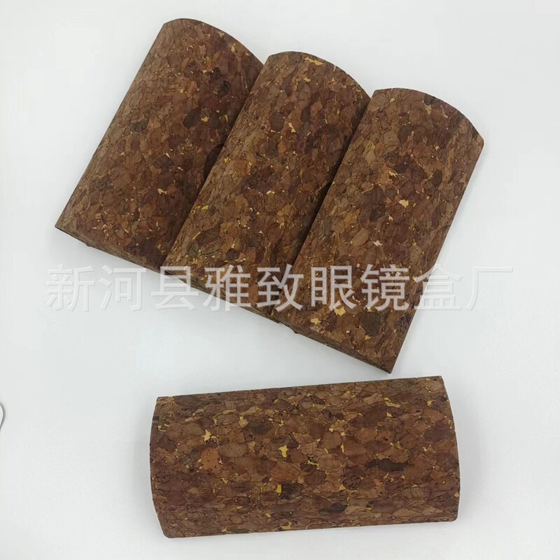 Wholesale cork fabric sunglasses box in stock quick delivery student glasses case handmade glasses case factory supply