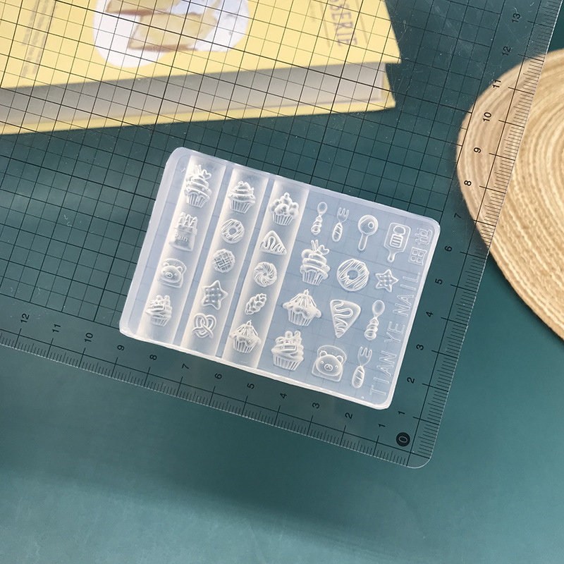 高透硅胶美人鱼花朵美甲模具浮雕纽扣膜具卡通指甲饰品装饰工具|undefined