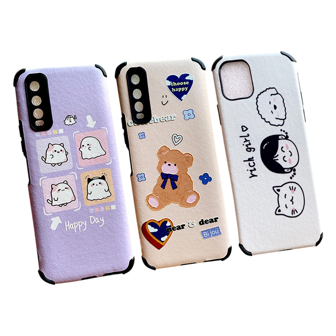 小羊皮貼皮適用opporeno16手機殼新a7promax卡通彩繪軟套findx9sp 6