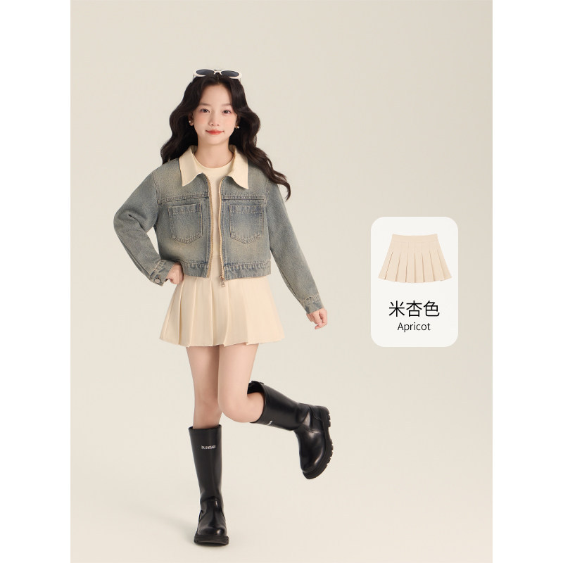 Verano nuevo color sólido niña JK falda de niño vestido de corte universal estilo básico de verano simple japonés falda corta