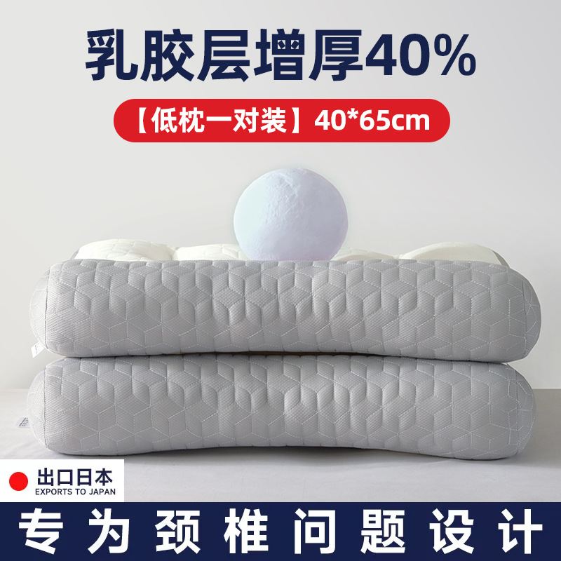 almohada de tracción inversa de látex de grado madre e infante para proteger la columna cervical, núcleo de almohada para dormir para una sola persona, un par de núcleos de almohada de soporte no colapsados image 16