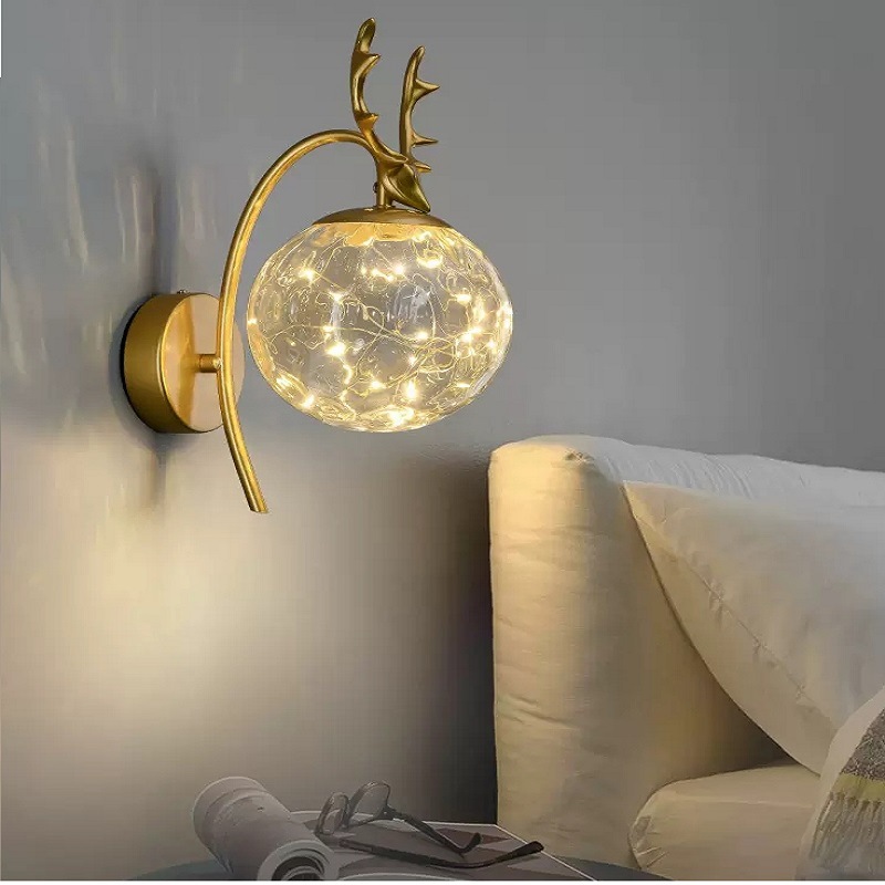 Wholesale Nordic Modern Star Lamp for Hallway and Living Room Background Wall Decoration, Bedside Macaron Wall Lamp, Iron Art
