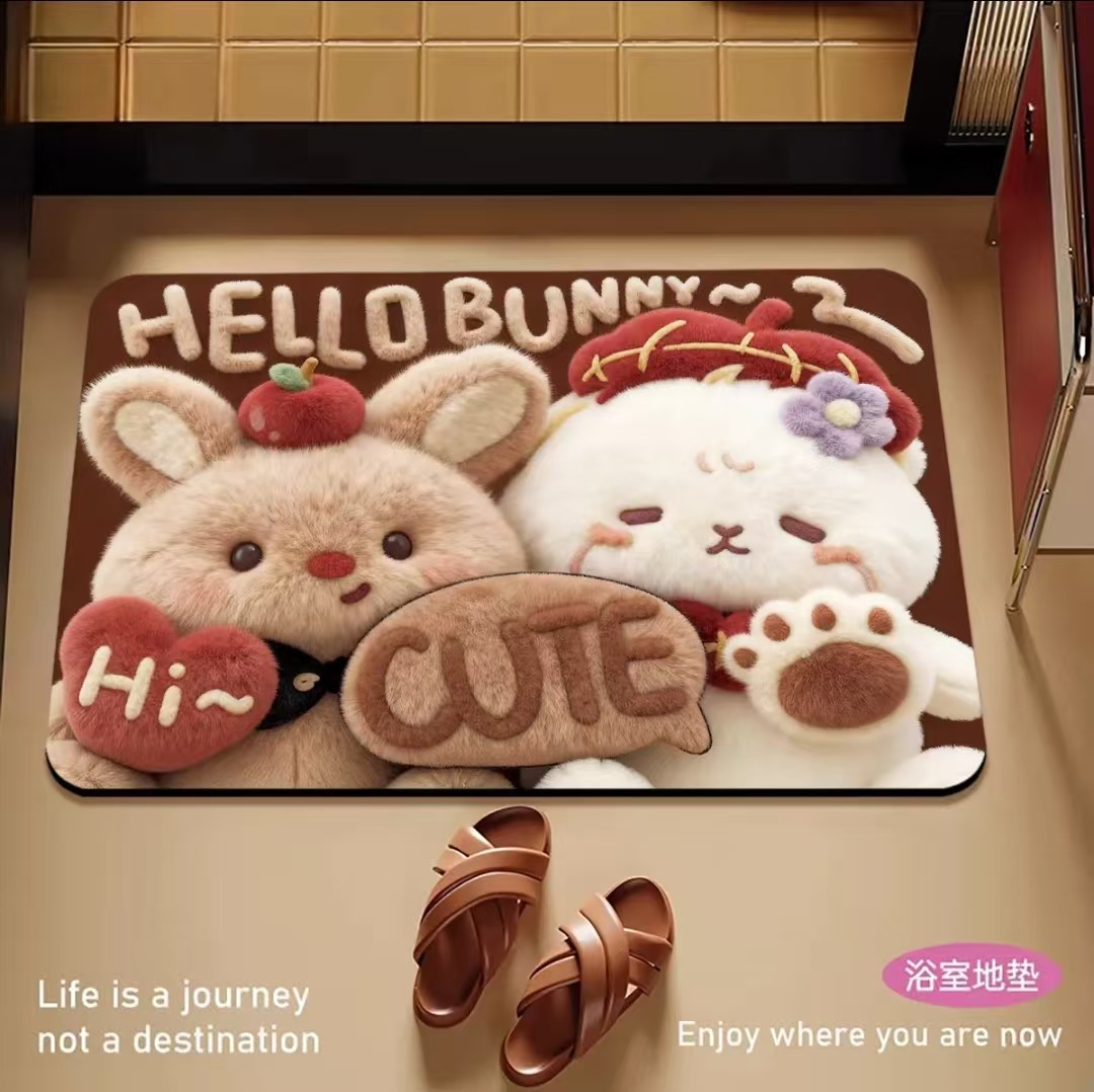 3d Illusion Bathroom Mat, Soft Absorbent Quick Dry Non-slip Rug_voghion.com