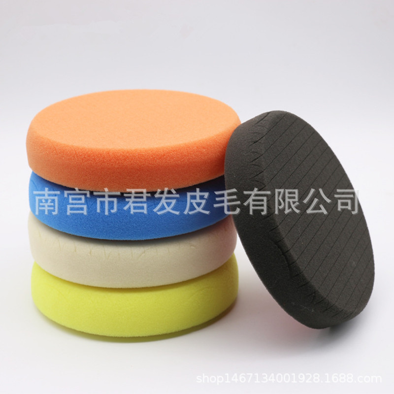 森格途方格款海绵盘DA/RO机海绵抛光垫汽车快速美容打蜡工具