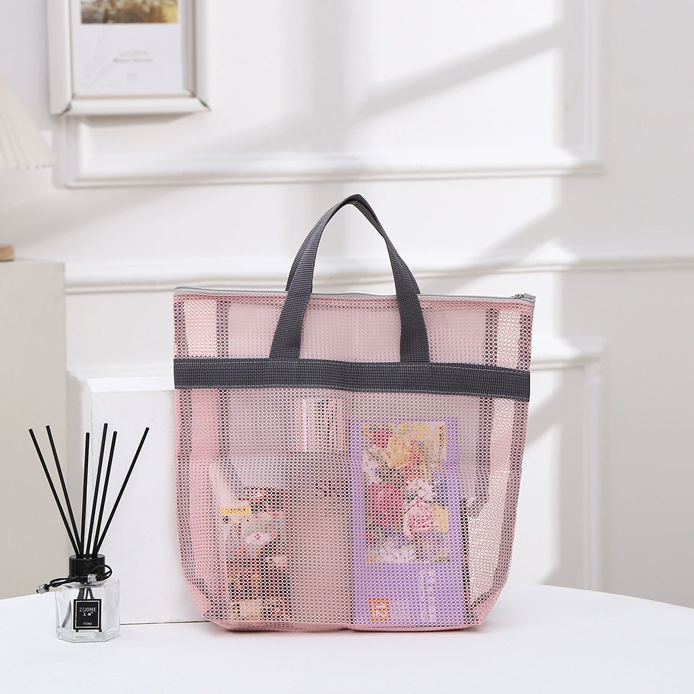 Handheld beach capacious foldable organizer bag with zipper, travel bag, pack