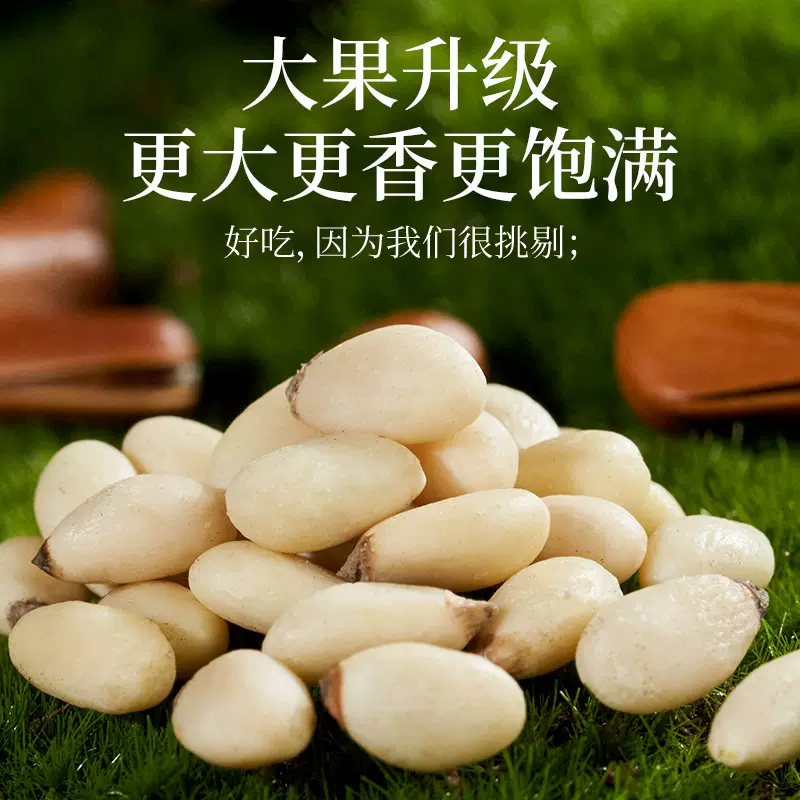 东北特产特大粒松子仁熟坚果去壳红松籽肉商用即食雪松500g批发