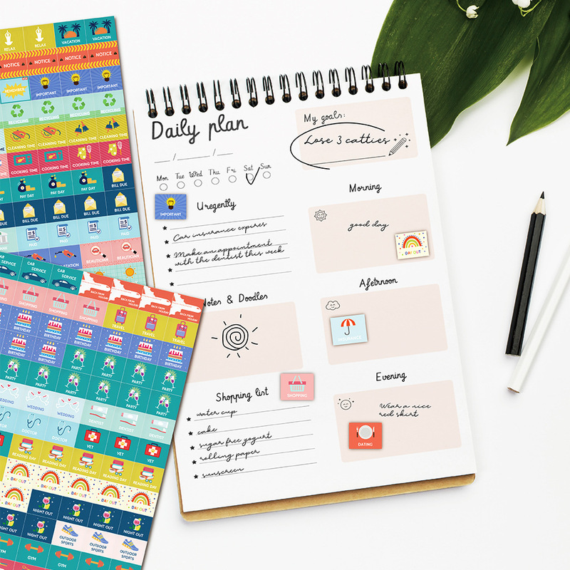 日記リマインダーステッカーユニバーサルカレンダーと日記リマインダーステッカーデイリープランナーステッカー|undefined