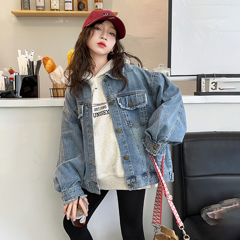 Girls' Denim Jacket Spring and Autumn 2026 New Style Children's Casual Fashionable Jacket for Older Kids Autumn Outfit Trendy Top