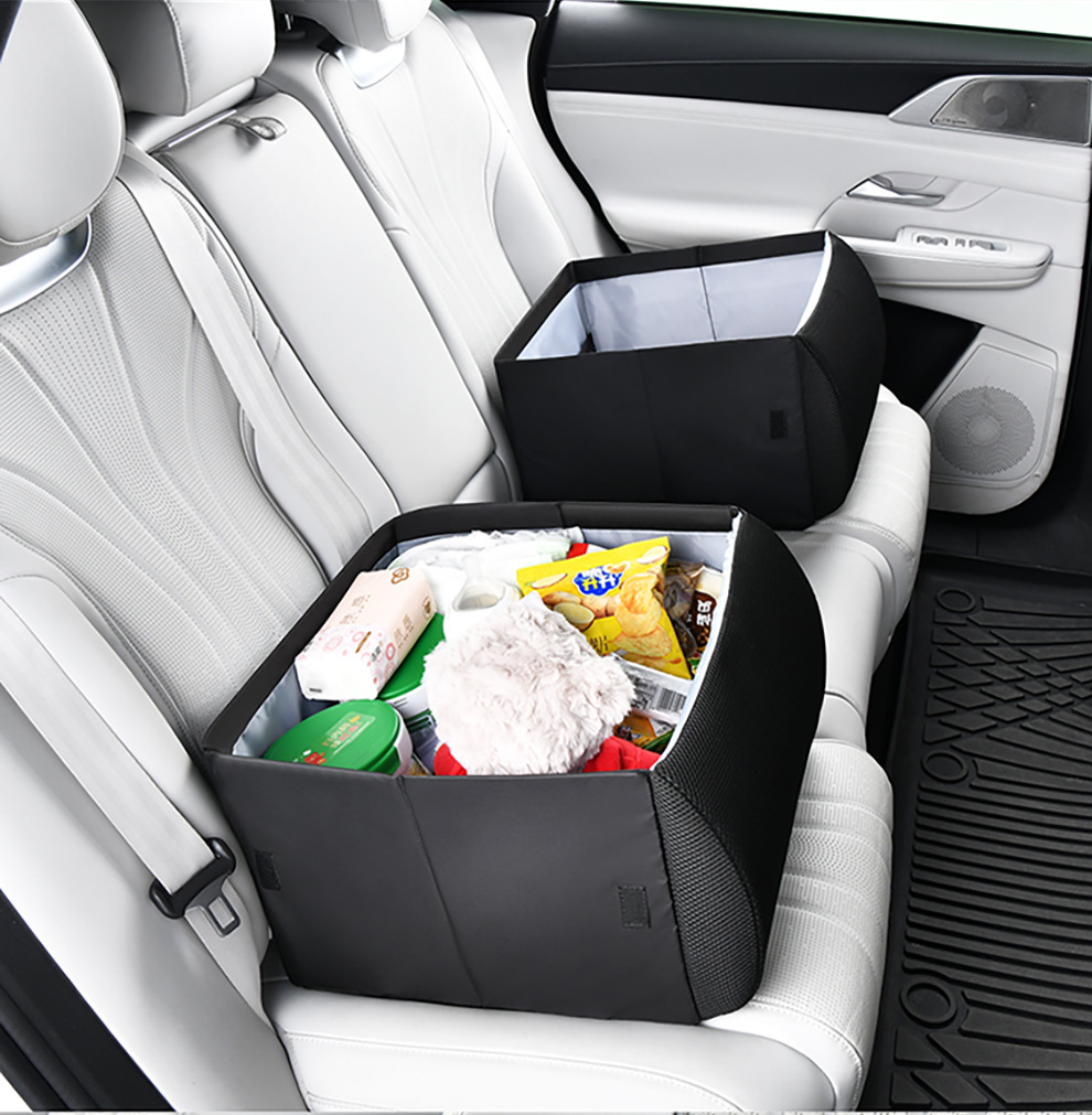 Cross-border car seat organizer, storage box, and lumbar support – a 2-in-1 foldable lumbar pillow and storage box for car use