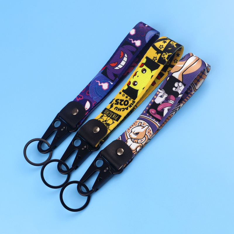 Cartoon Anime Pikachu Eagle-Beak Keychain Pet Pokemon Pendant Car Keychain Chain Rope Metal Ornament