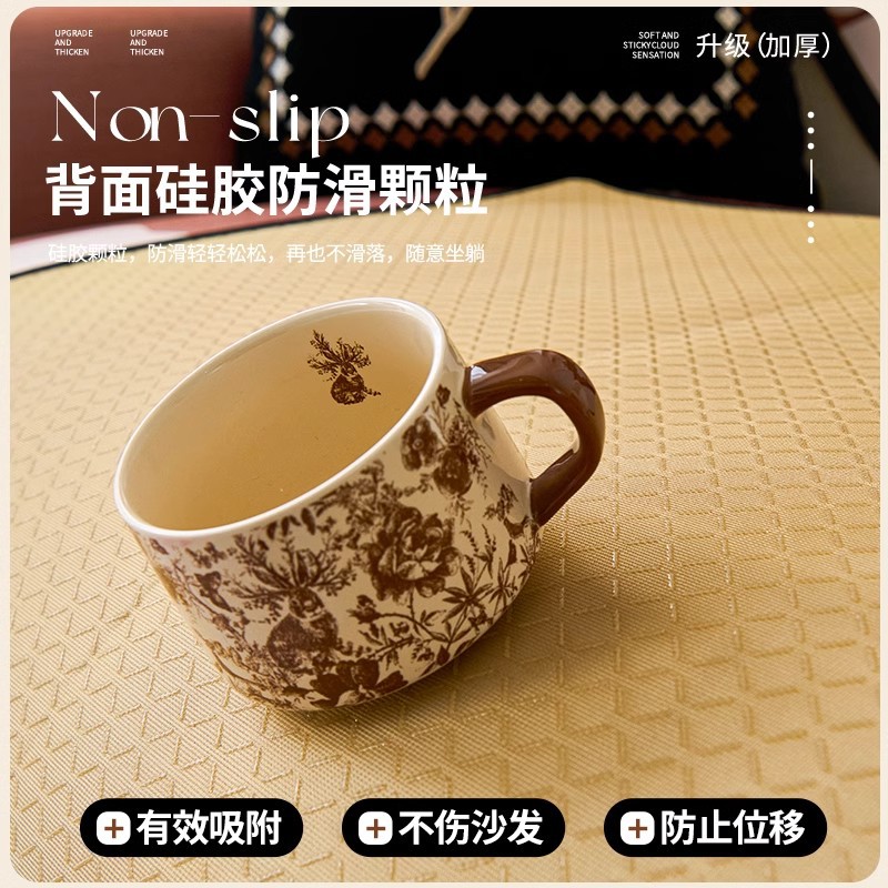 Medieval 2025 nuevo sofá general cuatro estaciones cojín toallas de tela francesa retro cojín fijo cojín antideslizante