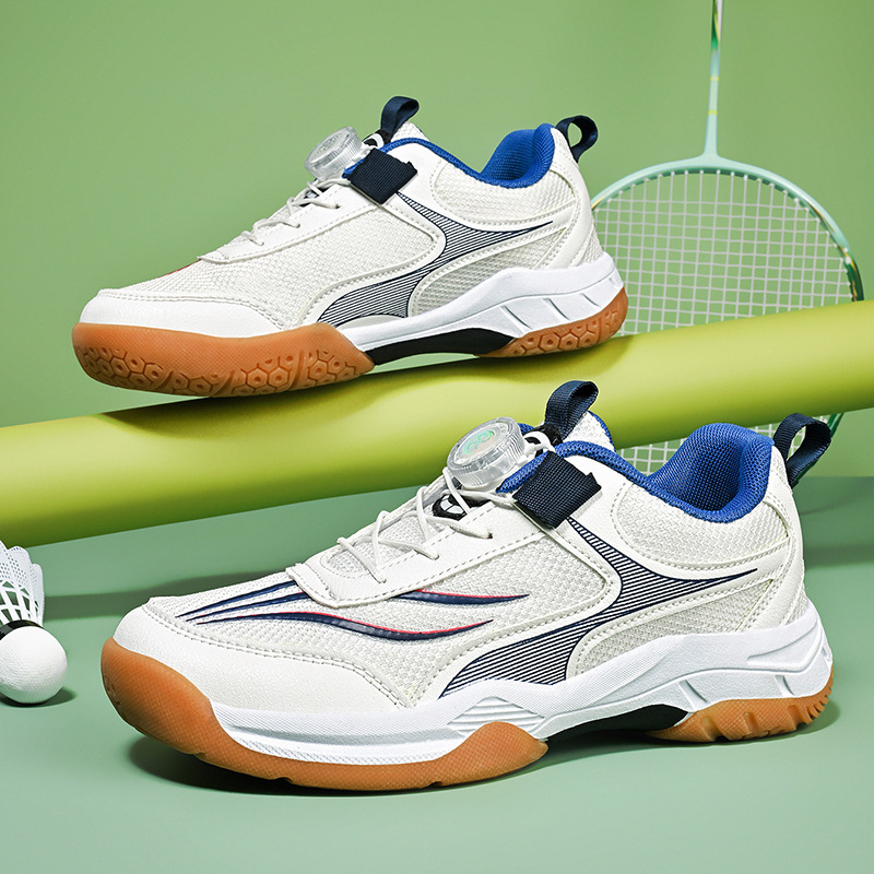 2025 zapatos de bádminton para niños zapatos de voleibol de otoño botón giratorio para niños tenis de mesa zapatos de tenis de niñas
