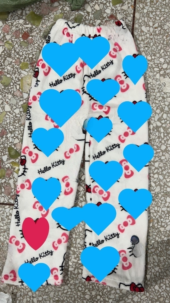 Dibujos Animados KT gato impreso pijama pantalones gruesos de coral de las mujeres de lana de otoño e invierno casa casual franela pijama pantalones gatito desgaste exterior