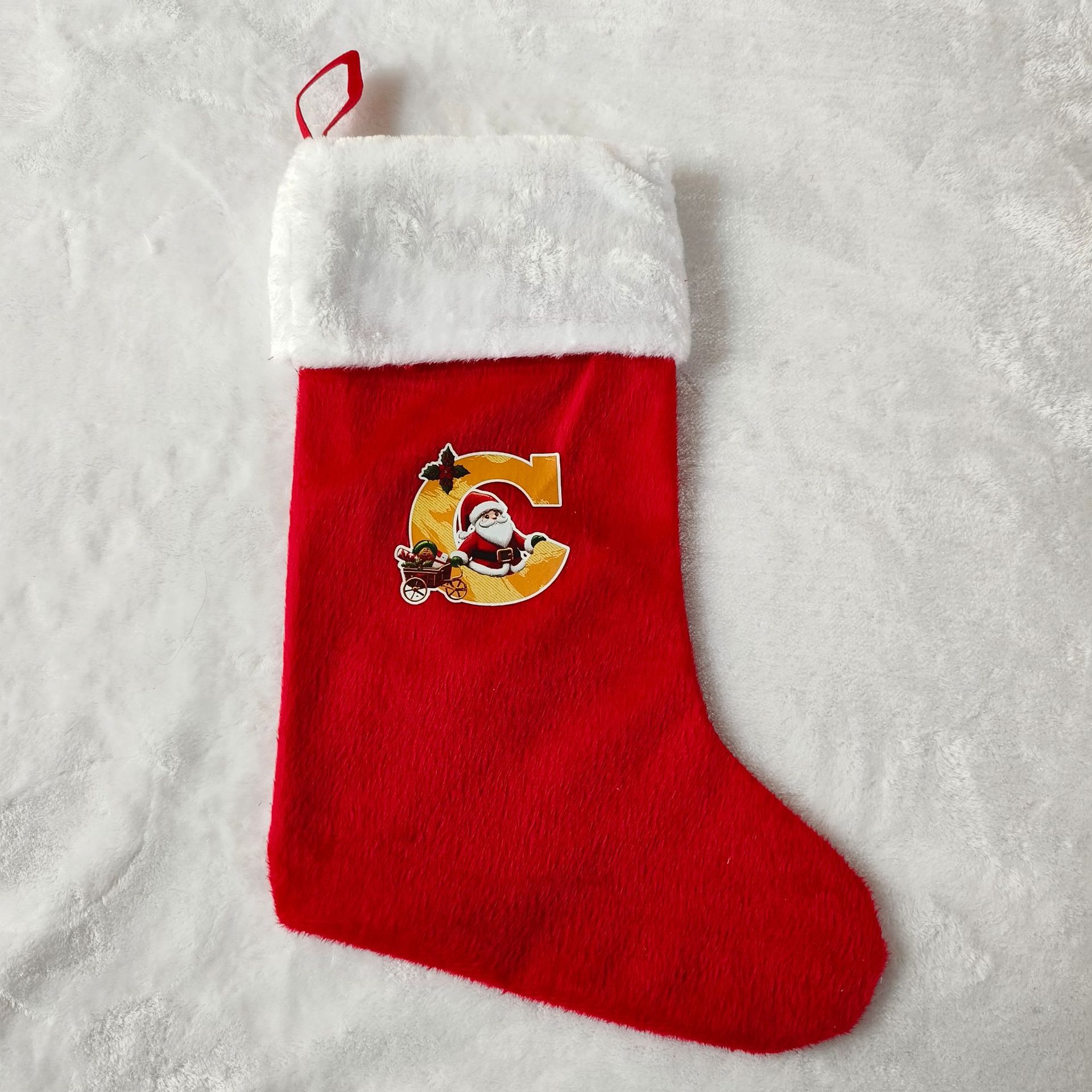 letras transfronterizas calcetines de Navidad encantadores y divertidos letras inglesas calcetines de Navidad creativas letras de Santa Claus