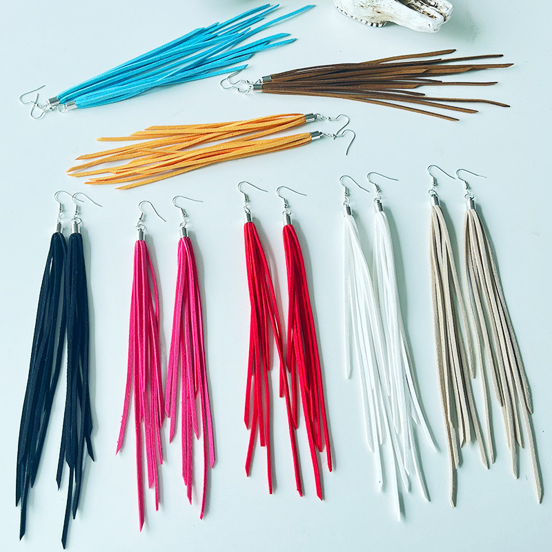 (Cross-border trading), retro ethnic multicoloured earrings with tassels, European style, ethnic style, boho style