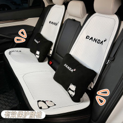 かわいいパンダの自動車クッション四季通用アニメ車内滑り止めシートクッション夏の氷糸通気涼しいクッション