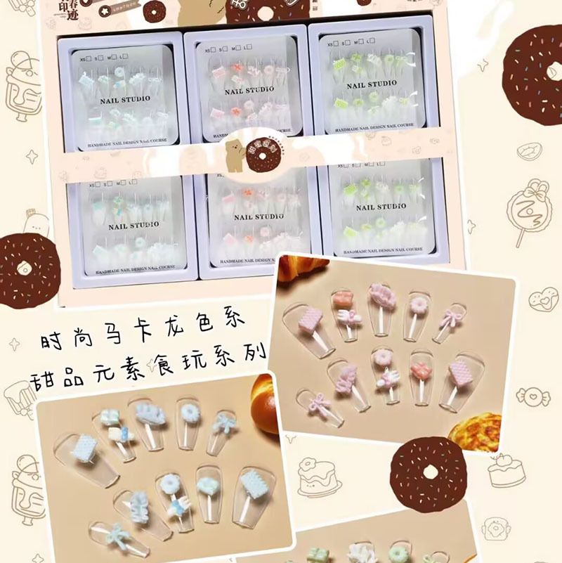 Nuevo desgaste de la serie de mariposa de uñas etiquetas de uñas niñas caja de almacenamiento transparente etiquetas de uñas falsas niñas etiquetas de uñas cortas