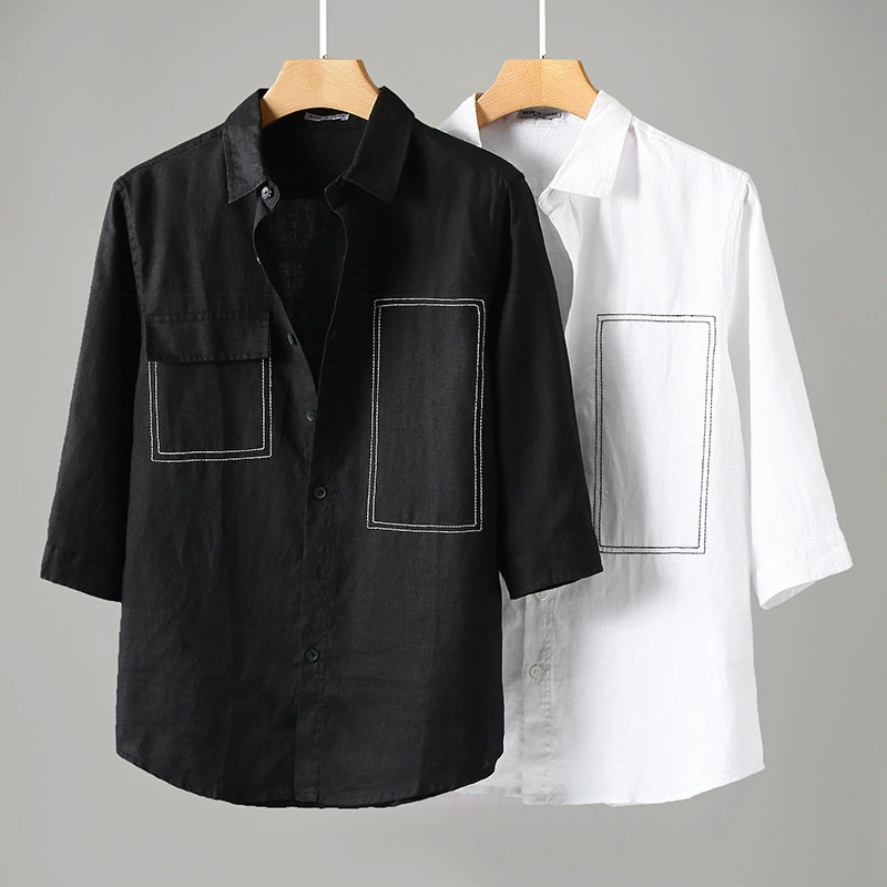Summer shirt, plus size, cotton and linen
