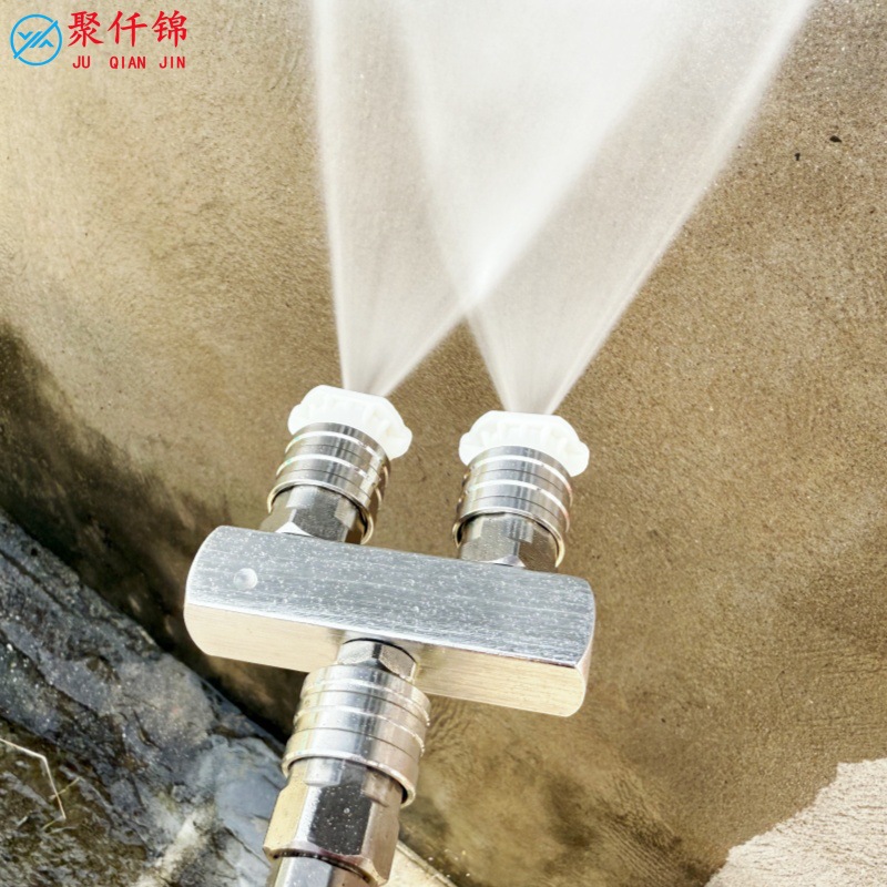 High-Pressure Washer Water Gun with Dual Spray Heads, One-To-Two Quick Connector, Dual Stainless Steel 1/4 Inch Spray Heads for Car Washing