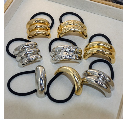 Alloy Material Solid Color Pattern Women's Simple Style Solid Color Alloy Hair Tie