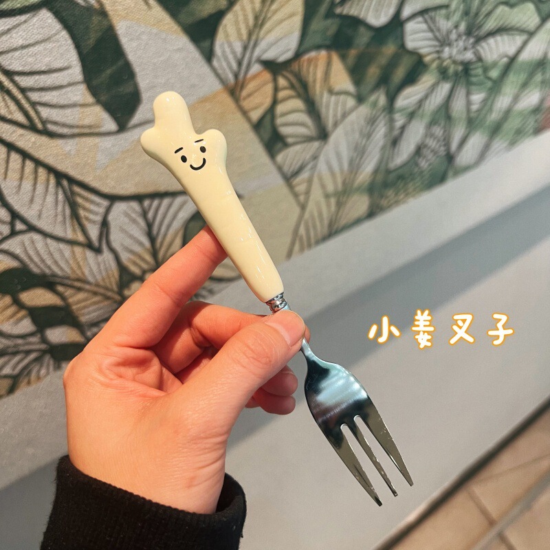 入学新商品学生携帯スプーン箸セットかわいいスプーンスプーンスプーン高颜値スプーンフォーク二合一|undefined